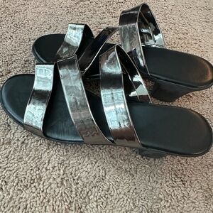 Stylish Black and Silver Women's Sandals